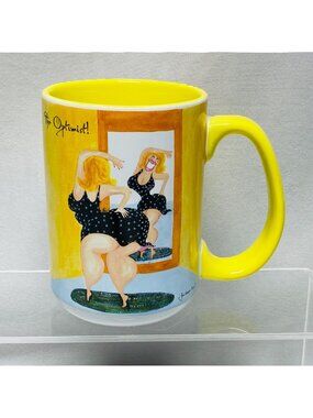Wild Women Jill Neal The Optimist  Yellow 14oz Ceramic Mug  Ladies With Attitude